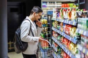 man in supermarket