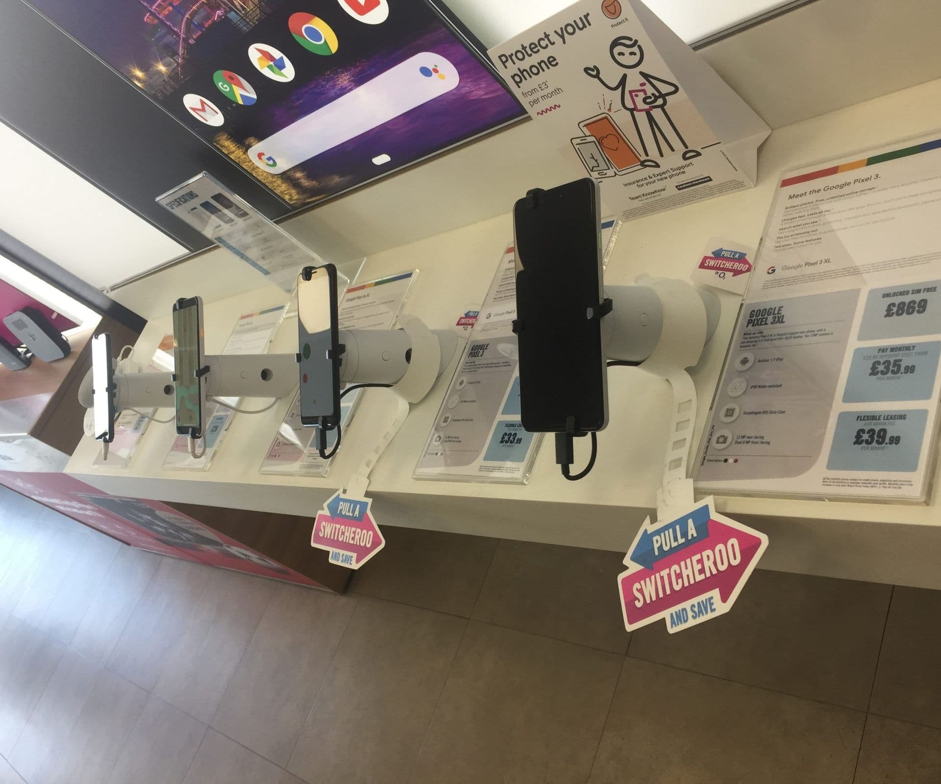 phones in a shop