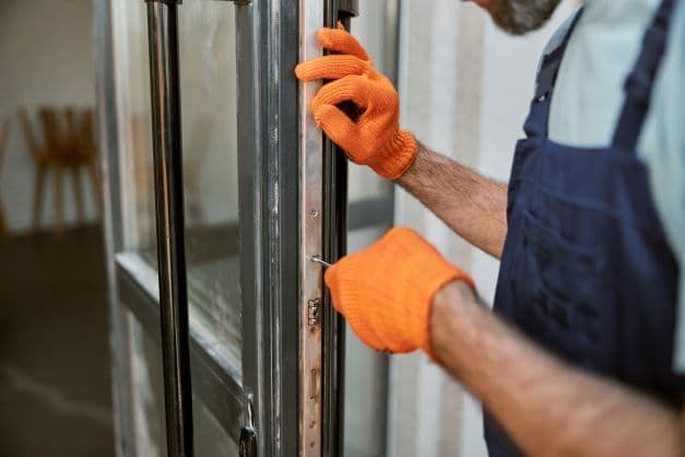 automatic door maintenance man