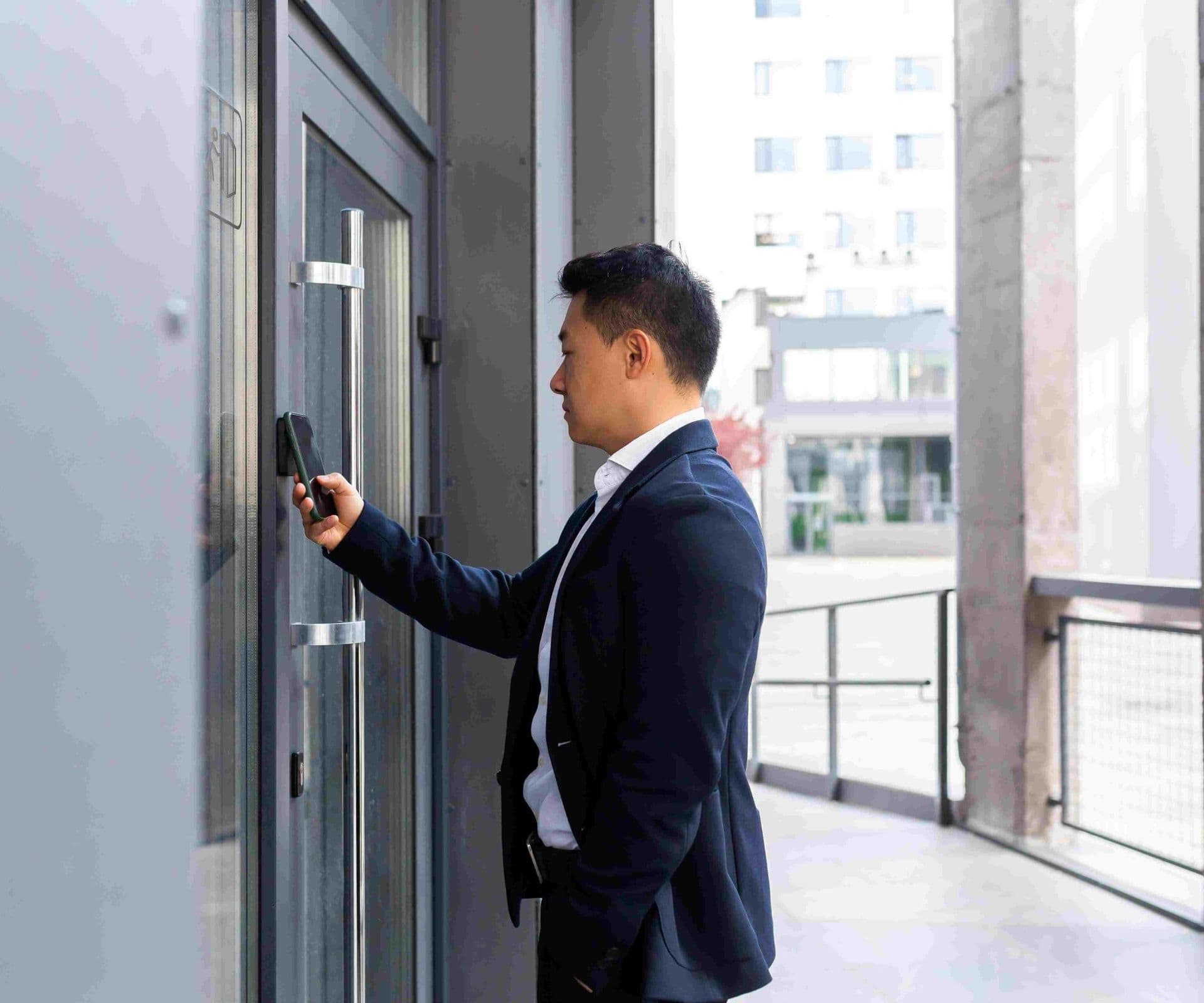 a man demonstrating why are automatic doors important