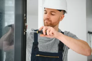 a man offering a commercial door repair service